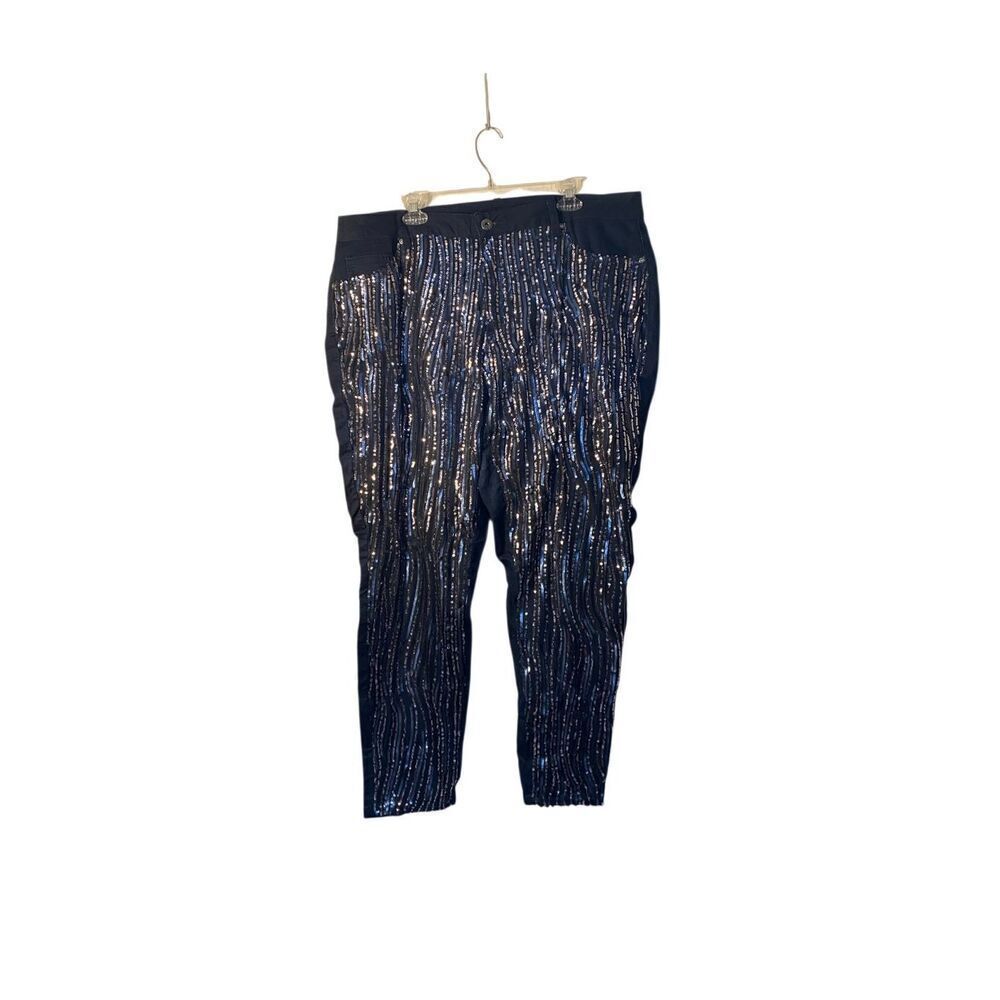 Ashley Stewart navy blue plus size sequin pants size 22